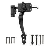 SANKINS Thumb Gate Latch Hardware for Wooden Fence Heavy Duty, Self Closing Door Latches with 8" Decorative Handle, Gate Lock Kit for Outdoor Garden, Pool, Metal Gate, Vinyl Fence, Steel, Black Finish