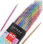 ARTEZA Gel Pens Ink Refills 60-Individual-Color-Bundle Acid-Free & Non-Toxic 0.8-1.0 mm Tips, Set of 60