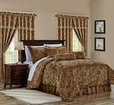 Chezmoi Collection Adelle 7-Piece Paisley Jacquard Embroidered Comforter Bedding Set, Queen Size