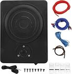 YaeCCC 8" 600W Car Audio Slim Under Seat Powered Subwoofer Sub Bass Speaker Kit