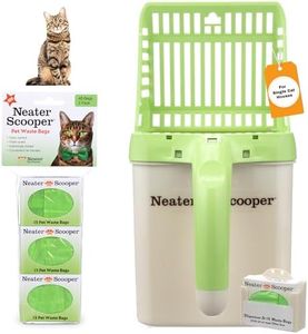 Neater Pets Neater Scooper Standard Size, 60 Refill Bags – Mess-Free Cat Litter Scooper with Bag, Spill-Proof Kitty Litter Scoop with Bin/Scoop Holder