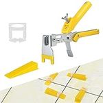 Tile Leveling System 3mm Kits with Pliers, 300pcs Tile Spacers Clips, 100pcs Reusable Wedges for Floor Leveling, Tile Kits, Wall Tile Leveler Tools