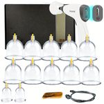 SHINEFUTURE Cupping Therapy Set with Pump, Electric Cupping Therapy Set 12 Cups, Professionally Chinese Cupping Kit for Massage Therapy with Extension Tube for Massage Therapy