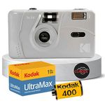 Reusable Film Camera Bundle includes Kodak M35 35mm Film Camera, Kodak 35mm film 36 exposures and Clikoze Tips Card (Grey)