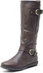 DREAM PAIRS Women's Knee High Faux Fur Lined Winter Riding Boots,Size 7, Brown,SUMMIT