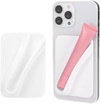 Lip Gloss Holder Phone Case, Protective Lip Gloss Case with Adhesive Holder for Most Phone Models, Stylish and Convenient Grip-On Silicone Lip Balm Case (White)