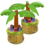 Top Race 2 Pack 26" Inflatable Cooler, Beer Cooler for Parties, Luau Party Supplies for Adults, Summer Party Decorations, Inflatable Palm Tree for Beach Pool Parties, Pack of 2