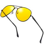 Upgraded Aviator Sunglasses for Men and Women Polarized Night Vision Sun glasses with UV 400 Protection (Black/Night Vision)