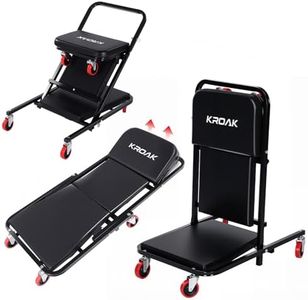 KROAK Creeper, 40 Inches 4 in 1 Z Creeper Seat 2025 Upgraded 450 lbs Capacity Garage Chair Adjustable Rolling Folding Car Creeper with 6 pcs 3" Wheels,Lay Down or Sit for Garage, Auto, Shop Repair
