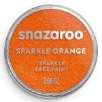 Snazaroo Sparkle Face and Body Paint for Kids and Adults, Sparkle Orange Colour, Water Based, Easily Washable, Non-Toxic, Makeup, Body Painting for Parties, for Ages 3+