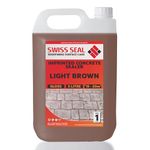Swiss Seal | BUFF/LIGHT BROWN Coloured Imprinted Concrete Sealer GLOSS FINISH + ANTI-SLIP | Colour Tinted Driveway & Patio Sealant - Wet Look | (5 x 5 Litre)