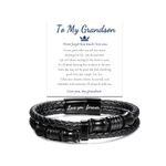 MAVQUE Grandson Bracelet Gifts from Grandma, Inspirational Birthday Christmas Gifts for Grandson (B)