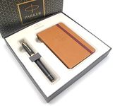 Parker Urban Premium Fountain Pen | Muted Matte Black with Gold Trim | Fine Nib | Luxury Gift Box With Notebook