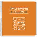 BookFactory 8 Column Appointment Book/Appointment Tracking Logbook/Notebook (8 Columnar Book Format) - 100 Pages, 12" x 11" Wire-O (APP-100-CCW-PP-(Appointment-8))