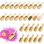 Dandat 100 Pack Mini Wooden Spoons for Jars Small Bath Salt Spoon Mini Bamboo Spoons Bulk Small Wooden Scoop Mini Scooper Wooden Candy Spoon Washing Powder for Sugar Scrubs, Bath Salts, Cooking