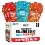 The Only Bean Crunchy Roasted Edamame - Healthy Snacks for Adults and Kids (Variety Pack), Low Calorie & Carb Keto Snack Food, Vegan Gluten Free High Protein Snacks (11g), Office Snack, 0.9oz 24 pack