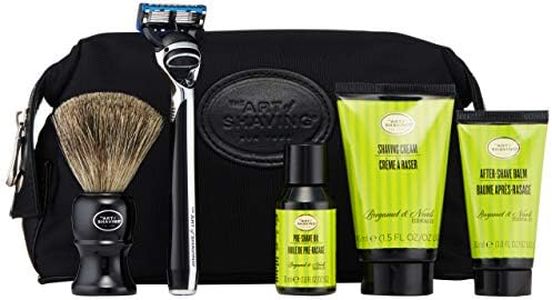 The Art of Shaving Travel Shaving Kit for Men - Morris Park Mens Razor with Shaving Cream, Shaving Brush, After Shave Balm, Pre Shave Oil &Travel Kit,Bergamot & Neroli-6 Piece (Pack of 1)