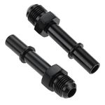 Gohantee 6AN Male to 3/8" SAE Quick Disconnect Male Push On EFI Fitting Adapter Work for Fuel Rail Hose - 2PCS Aluminum Black Anodized