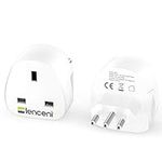 LENCENT 2X UK to Italy Plug Adapter, Grounded Italian Travel Adapter for Italy, Chile, San Marino, Vatican City, Uruguay, Syria, Eritrea, Libya and more (Type L)