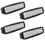 Willpower 4 Pcs 6 inch 18W Flood LED Work Light Bar Off roads Lamp Light Waterproof 1440 Lumen for Jeep ATV SUV UTE Wrangler Trailer Fishing Boat Truck