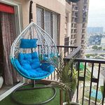 ABS MODERN CRAFTS AND LANDSCAPING Single Seater Hammock Swing Chair with Stand and Cushion for Patio Balcony Garden Terrace Living Room Relaxing Chair|Jhula (Sky Blue)