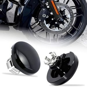 VPZMT Front Axle Nut Covers, Black Axle Nut Caps Compatible for Harley Davidson/Touring/Street Glide/Road Glide/CVO/FLTRX/FLHX 2024-2025