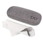 Kono Hard Shell Eyeglasses Case Portable Protective Case for Glasses and Sunglasses Storage (Grey)