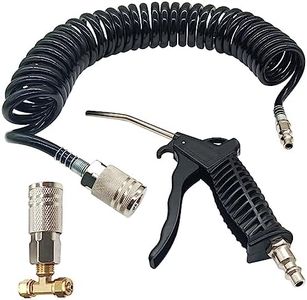 beduan Compressed Air Gun Kit with 16ft Long Pu Pneumatic Hose, Heavy Duty Air Gun for Air Compressor 1/4"-16ft Tube(Black) Black