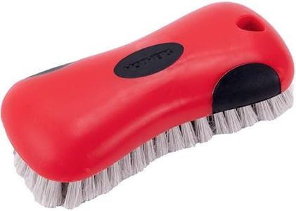 Mothers Soft Bristle Leather and Upholstery Car Cleaning Scrub Brush for Automotive, Home, Couch, Stain Remover, Red