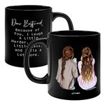 FirseBUY Bestie with Best Friend Quotes Printed 11 Ounce Ceramic Coffee Mug - Black 1 Pcs