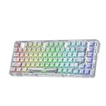 Redragon K649 PRO 78% Wireless Gasket RGB Gaming Keyboard, 3-Modes 82 Keys Full-Transparent Hot-Swap Compact Mechanical Keyboard w/Upgraded Socket, Sound Absorbing Foams, Translucent Custom Switch