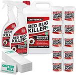 CritterKill Professional Bed Bug Killer Set - For Repeat Treatment of Infestation - Bedbug Sprays + Smoke Bombs + Insect Traps (XL)