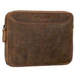 STILORD 'Tyler' Vintage Leather Tablet Case for iPads 9.7 inches Cover Portfolio Sophisticated Vintage Design Genuine Leather, Colour:Middle Brown