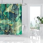 Marble Shower Curtain, Green, Colou