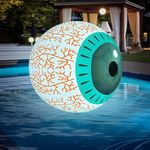 Inflatable Eyeball Halloween Giant Inflatable Balloon Halloween Party Huge Eyeball for Scary Haunted House Props Courtyard Garden Lawn Bar Yard Theme Park Shop Mall Halloween Decor (Blue-glow)