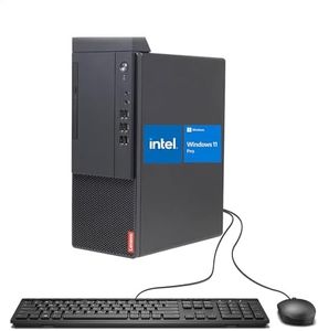 Lenovo V50t Business Tower Desktop, Intel Core i5-10400, 32GB RAM, 1TB SSD, Wired Keyboard & Mouse, DVD-RW, 2-Monitor Support 4K, HDMI, RJ-45, VGA, Wi-Fi, Windows 11 Pro, Black