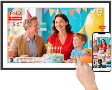 FRAMEO Digital Photo Frame 15.6 Inch Extra Large WiFi Digital Photo Frame with 32 GB 1920 x 1080 IPS HD Touchscreen Desktop &Wall Mounting Share your precious moments instantly with Frameo APP