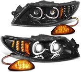 DNA MOTORING HL-HAY-026-BK Pair of C-Pattern LED Headlights with Side Marker Compatible with 03-11 International 3200/06-12 International 4100/02-07 International 8500