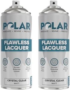 Polar Clear Matte Flawless Lacquer Spray - 2 x 13.5 Fl Oz - Clear Coat Spray Paint - Non-Yellowing & Scratch Resistant - Interior & Exterior Surfaces for Wood, Metal, Plastics, Glass & Ceramics