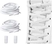 Alegrianan No Tie Shoelaces, Elastic Shoelaces for Adults/Kids，Elastic No Tie Shoe Laces, White, X-Large