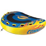 CWB Connelly 70 x 80 Inch Convertible D Shaped 4 Person 840D Nylon Inflatable Pull Behind Towable Boat Float Inner Tube with Quick Connect Towing