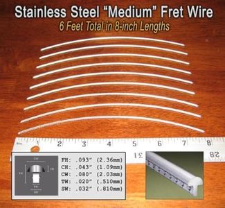 Guitar Fret Wire - Super-Durable Stainless Steel Medium Gauge - Six Feet