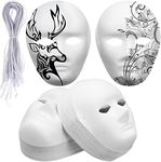 Yilloog 72 Pcs Paintable Paper Mask Blank Mask Paper Mache Mask Full Face Masquerade Mask White DIY Mask for Crafts Women Men Adults Holiday Art Crafts Party Favors, 6.8 x 8 Inches, 7.5 x 9.5 Inches