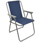 Albert Austin Spring Beach Chair Lightweight Camping Chair Portable Folding Beach Chair for Adults Picnic Deck Chair With Arms Heavy Duty Folding Chair for Outdoor Camping Fishing and Festivals (NAVY)