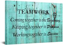 KREATIVE ARTS Large Teamwork Definition Office Quotes Sayings Words Art Wall Decals Canvas Quotes for Dorm Motivational Wall Art Success Quote Teal Pictures Ready to Hang 24x36in