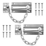 2pk Security Door Chains for Front Door Chrome Chain Door Restrictor Door Security Chain Door Chain Lock Front Door Security Door Safety Chain Security Chain for Front Door Chain Door Lock