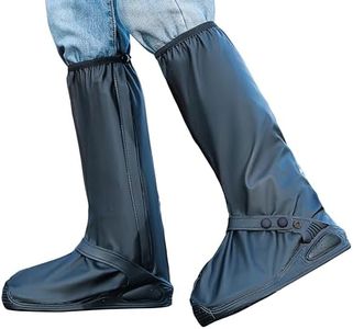 Rain Shoe Covers | Waterproof Shoe Covers for Men Women | Reusable Galoshes Overshoes (Black, Medium)