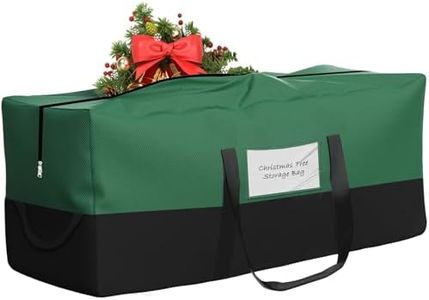 Christmas Tree Bag,Fits Up 10 Ft Tall Artificial Trees,600D Oxford Material,Heavy Duty Tree Bag,Dampproof Storage Bag with Durable Reinforced Handles & Dual Zipper&Transparent Pocket