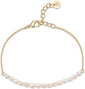 PAVOI 21C-B02 Freshwater Pearl Bracelet (Yellow Gold Plated)