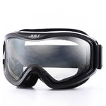 Juli Ski Goggle/Snow Snowboard Goggles for Men, Women & Youth - 100% UV Protection Anti-Fog Dual Lens(Black Frame+83% VLT Clear Len)